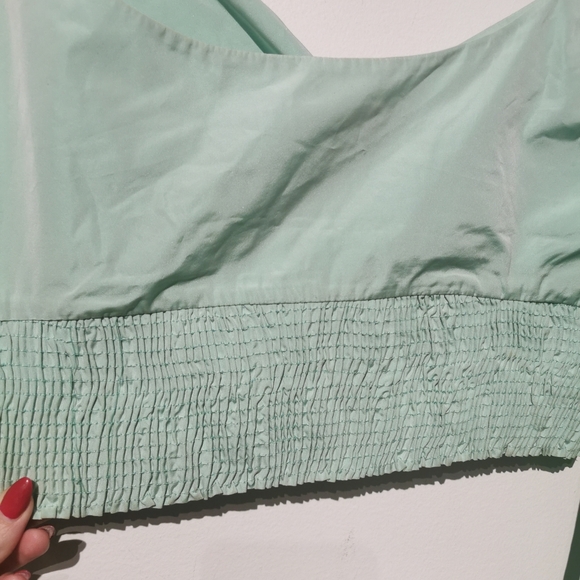 Zara Limited Edition Pastel Green Puff Sleeve One Shoulder Large Crop Top - Picture 10 of 10